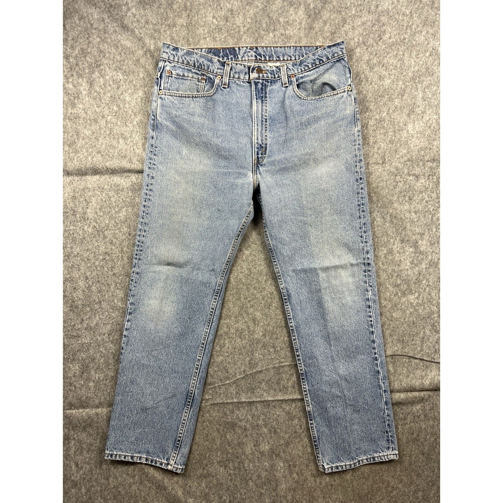 VINTAGE Levi's 505 Jeans Men's Y2K Regular Fit Straight Leg Light Wash Sz 38x30